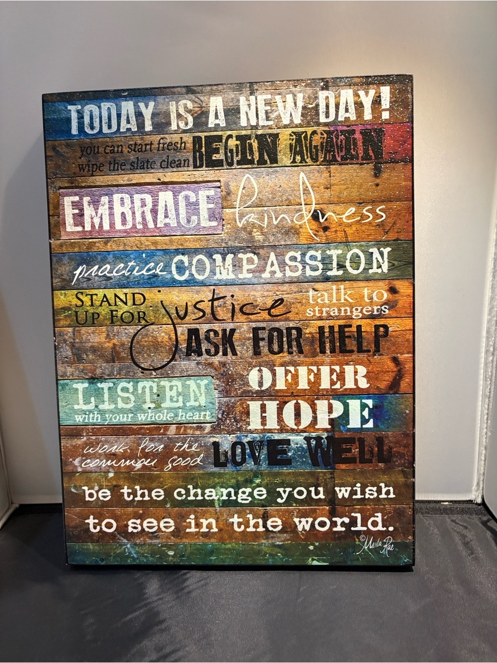 Today Is A New Day Multicolor Inspirational Wall Art. 12x16